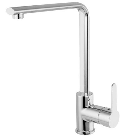 SING. LEVER 90¼ SINK HIGH SPOUT CERAMIC 9/16 X 400 HOSES AURIN MOD. CHROME